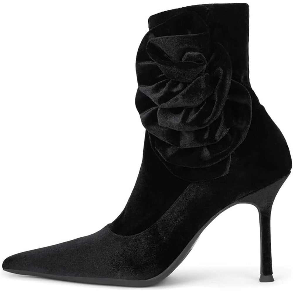 Jeffrey Campbell Florette Bootie Black Crushed velvet Stiletto‎ size 8.5 - 9 New
